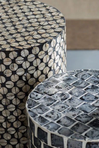 Black and Champaigne Stool - Side Table