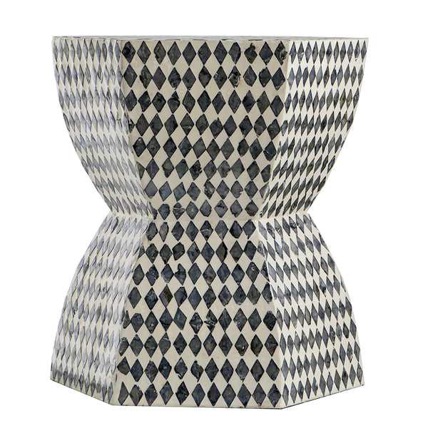 Black and White Hexagon Stool- Table
