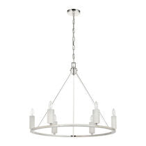 White Stone 30'' Wide 6-light Chandelier