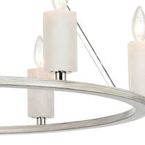 White Stone 30'' Wide 6-light Chandelier