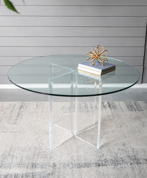 Crystal and Lucite Modern Dining Table