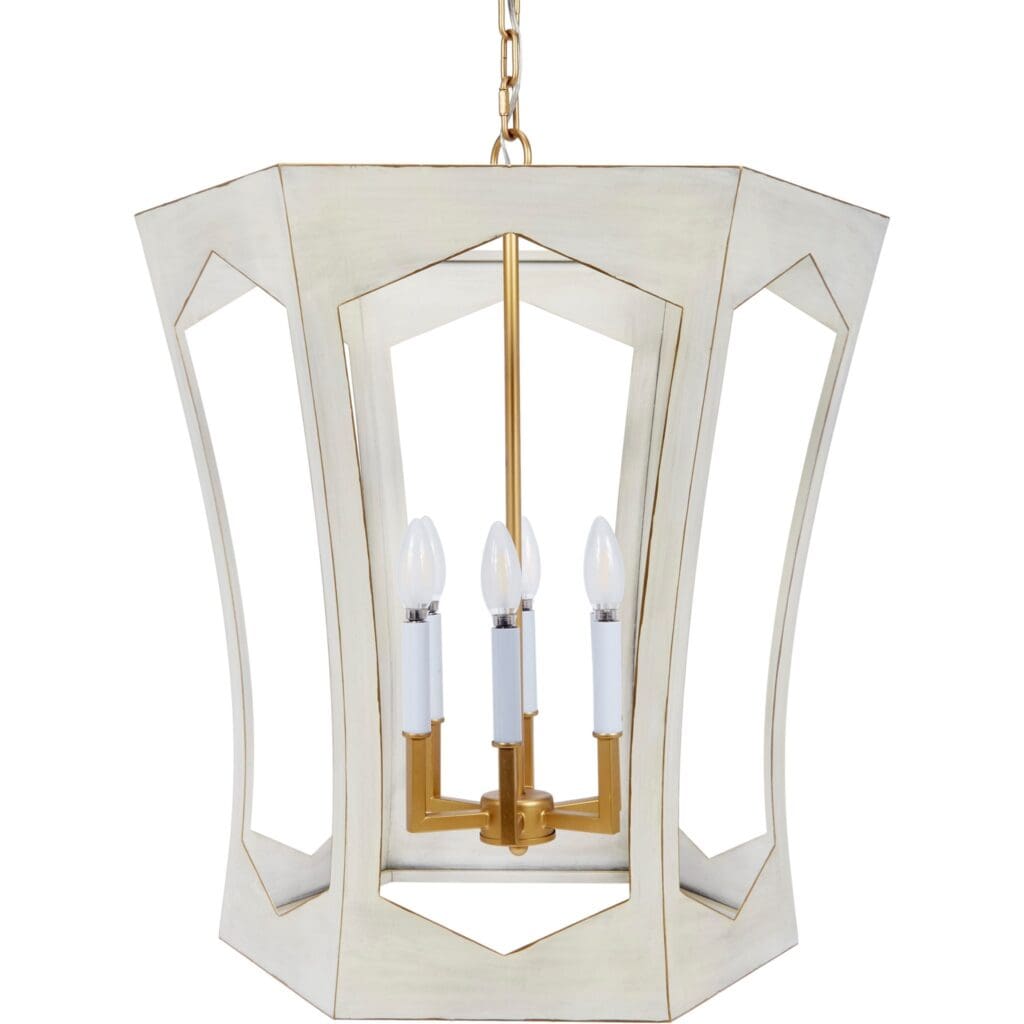 Parisian Ivory and Gold Pendant Light