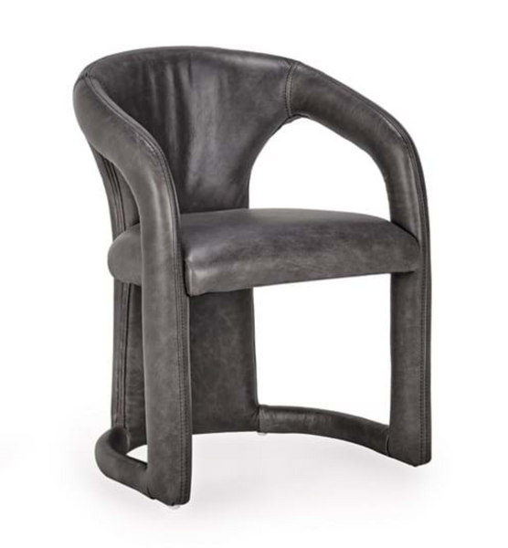 Winston Leather Dining Chair Charcoal