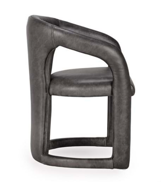 Winston Leather Dining Chair Charcoal