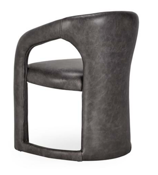 Winston Leather Dining Chair Charcoal