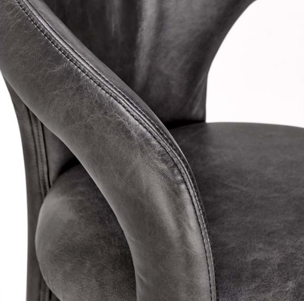 Winston Leather Dining Chair Charcoal