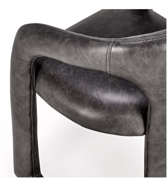 Winston Leather Dining Chair Charcoal