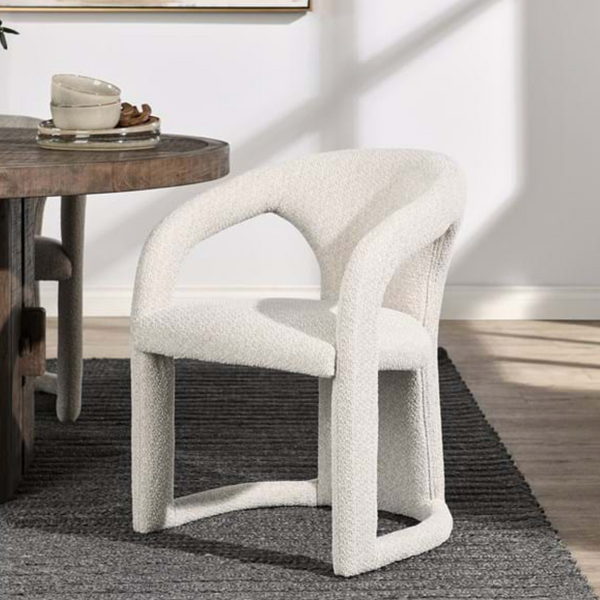 Winston Boucle Dining Chair Birch Cream