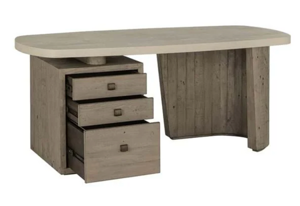 Abbie Reclaimed Pine 70" Desk Distressed Concrete