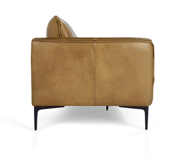 Ansley Modern Leather Sofa in Cognac