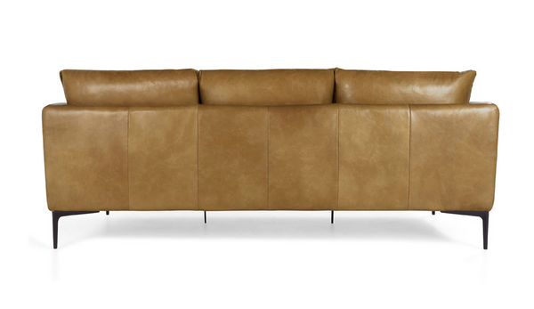 Ansley Modern Leather Sofa in Cognac
