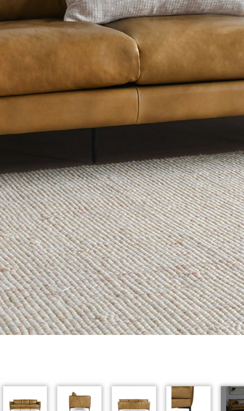 Ansley Modern Leather Sofa in Cognac