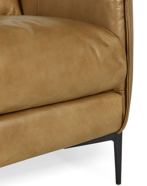 Ansley Modern Leather Chair in Cognac