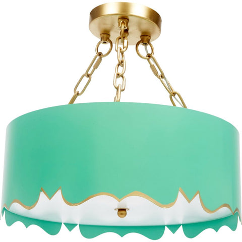 Sea Green and Gold Emma Ceiling Light