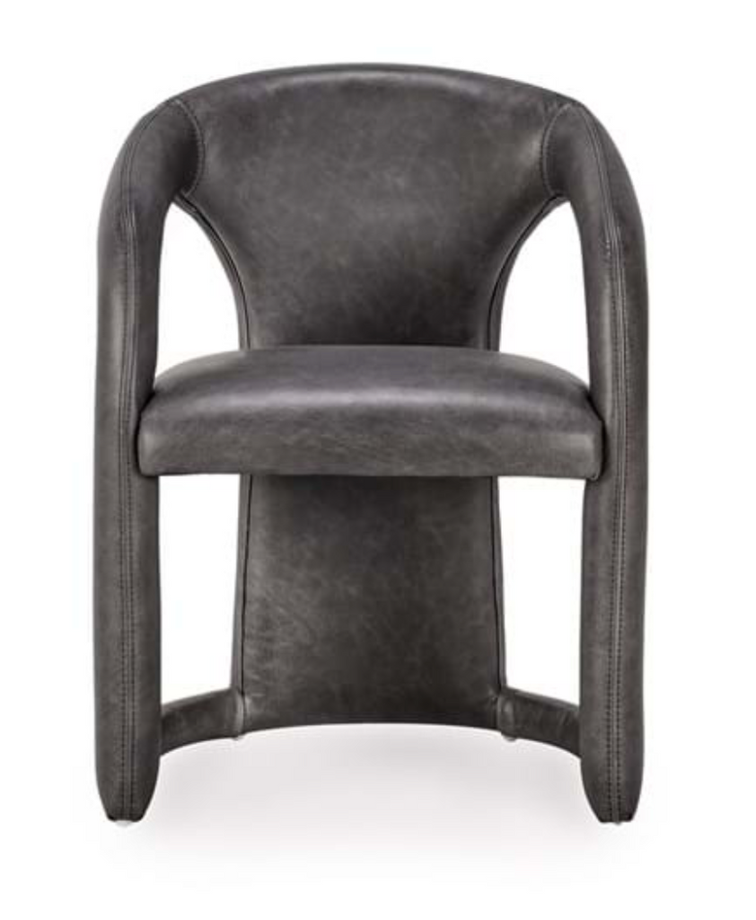 Winston Leather Dining Chair Charcoal