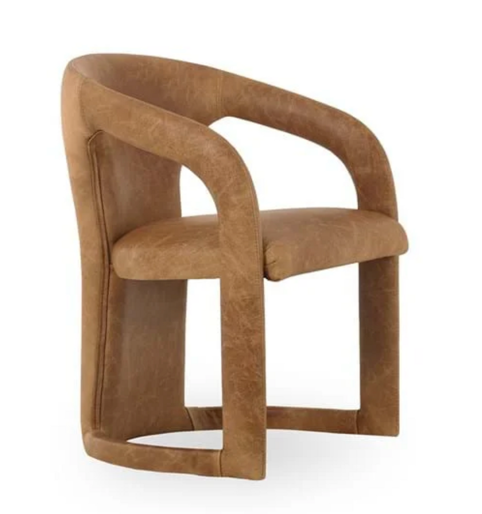 Winston Leather Dining Chair Maple Brown