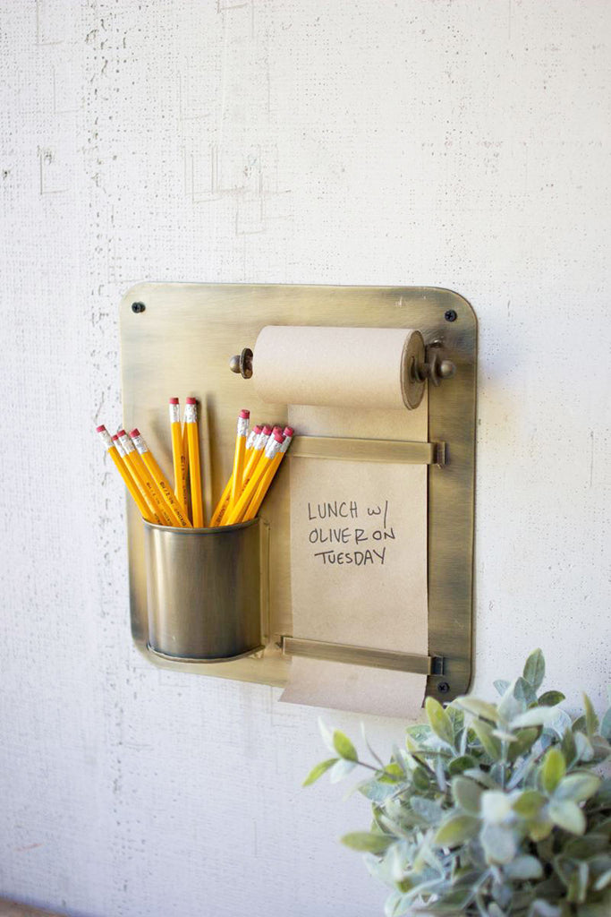 Antique Brass Note Holder