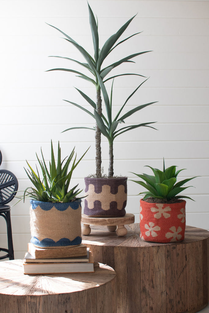 Set/3 Colorful Jute Planters