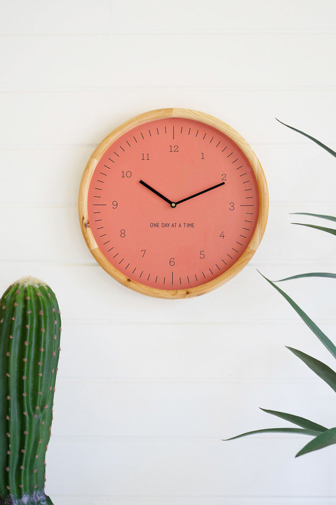 Coral "One Day at a Time" Clock