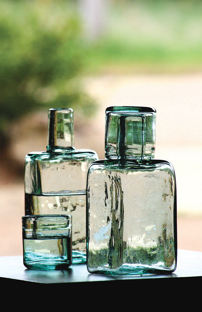 Set/2 Bedside Water Carafe and Drinking Glasses