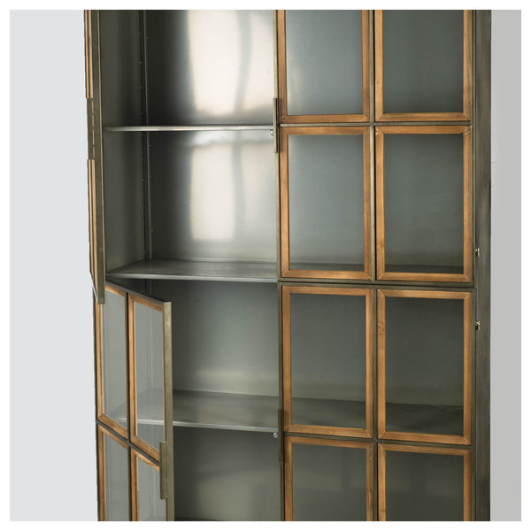 Modern Wood and Metal Tall Cabinet