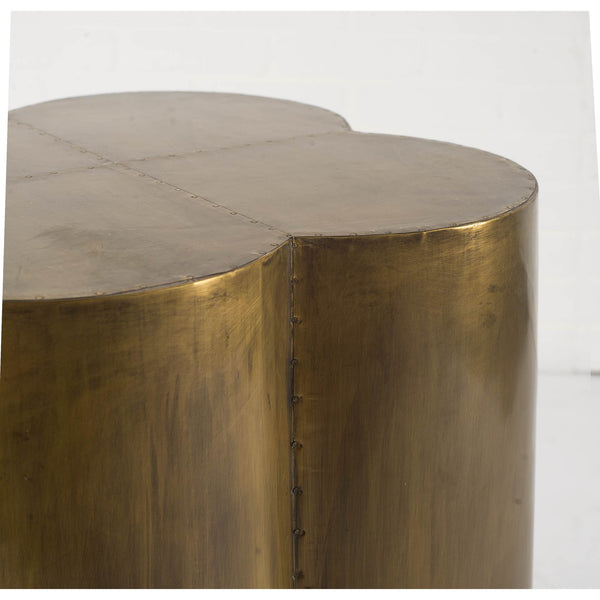 Antique Brass Finish Modern Side Table