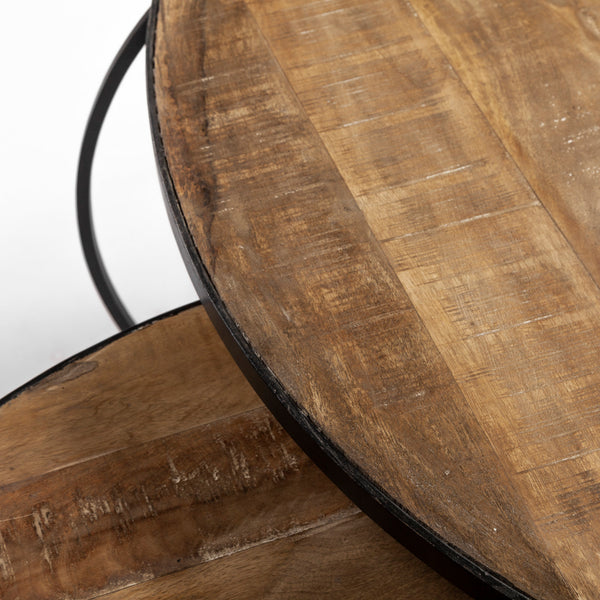 Wood and Iron Nesting Coffee Tables