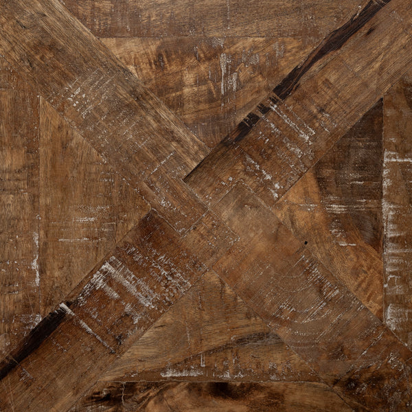 Wood and Iron Round Side Table