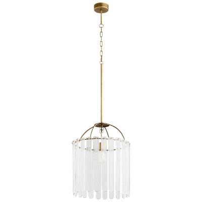 Antique Bronze and Glass Panel Pendant Light - CENTURIA