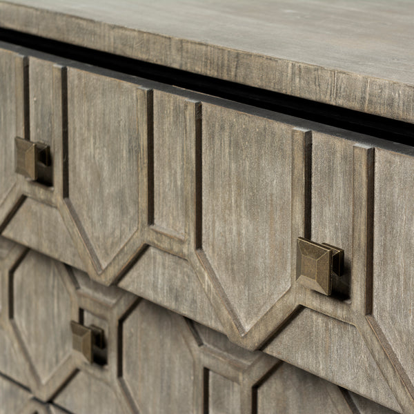 Geometric Wooden and Brass Cabinet - CENTURIA