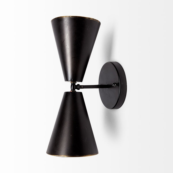 Modern Black and Gold Up/Down Sconce - CENTURIA