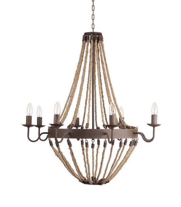 Sawyer Rustic Rope Chandelier - CENTURIA