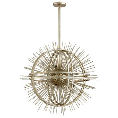 Sunburst Chandelier in Silver Leaf - CENTURIA