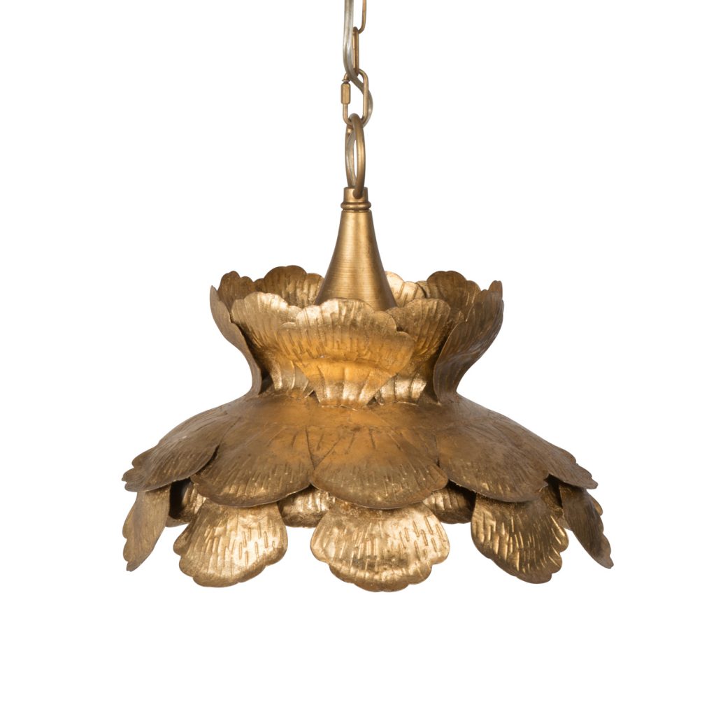 Vintage Style Gold Leaf Chandelier - CENTURIA