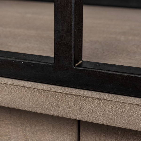 Wooden and Black Metal Industrial Chic Shelving - CENTURIA