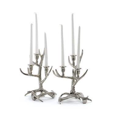 Silver Tangled Horn Candelabras-A Pair - CENTURIA