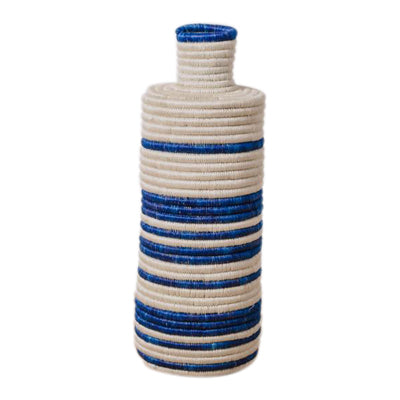 Blue and White Striped Sweet Grass Vase - CENTURIA