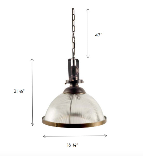 Antique Bronze and Glass Pendant Light - CENTURIA