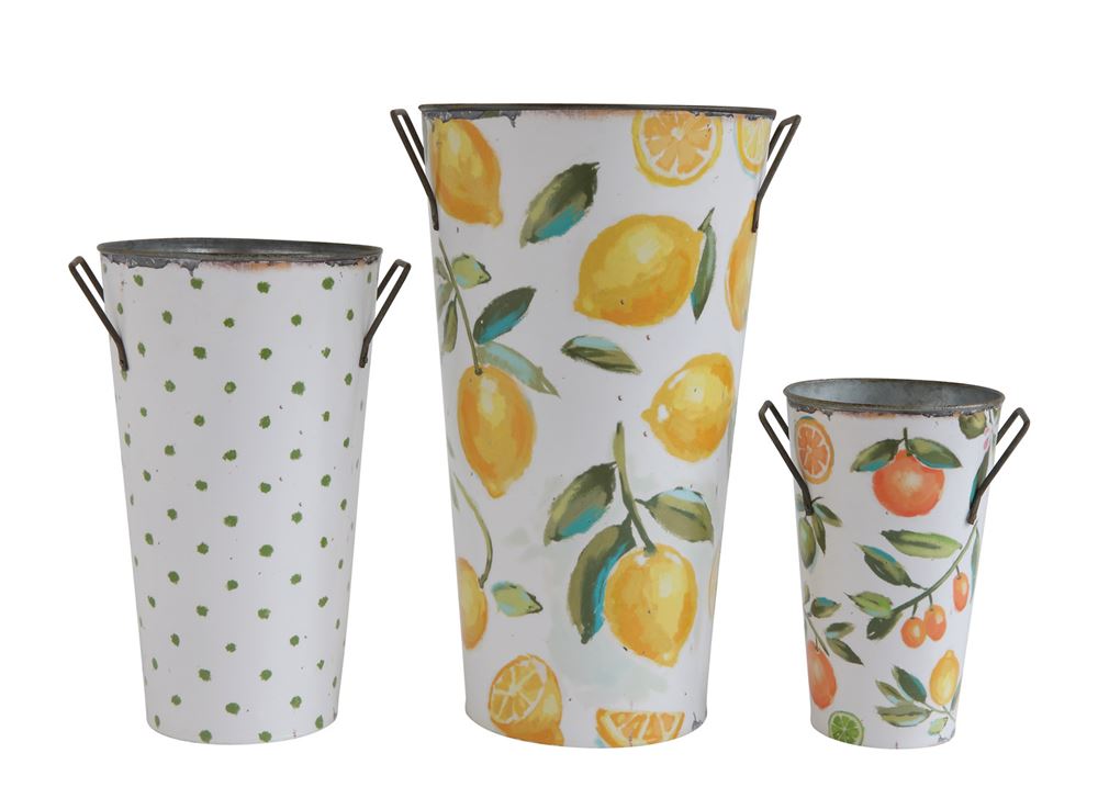 Citron Metal Buckets-Set/3 - CENTURIA