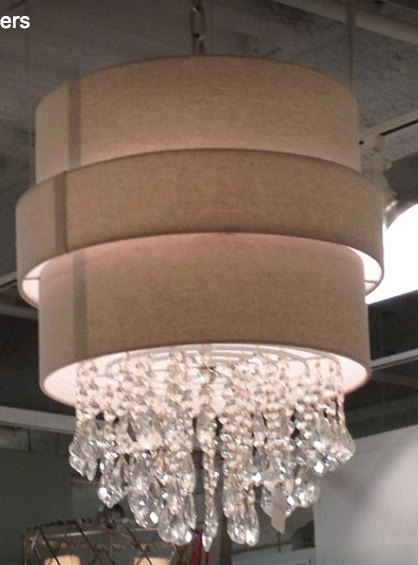 Draping Crystal and Linen Chandelier - CENTURIA