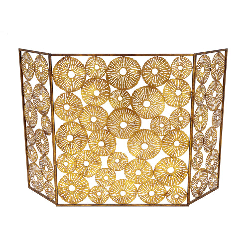 Gold Sand Dollar Fireplace Screen - CENTURIA