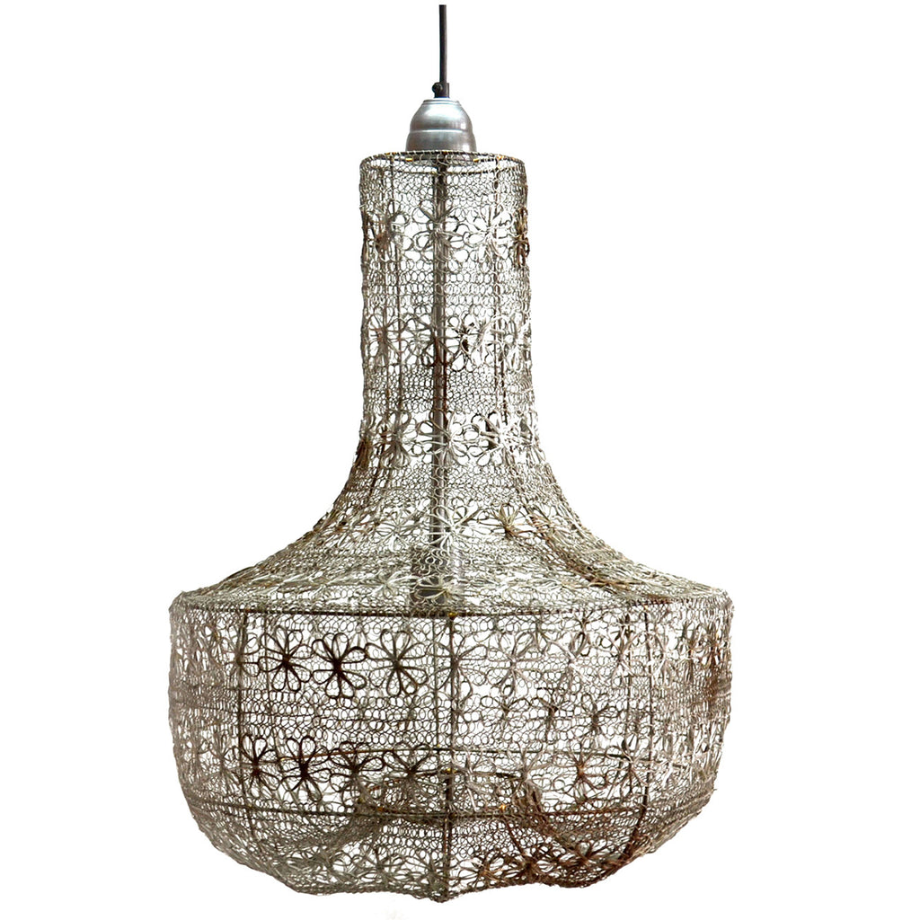 Floral Wire Weave Boho Chandelier - CENTURIA