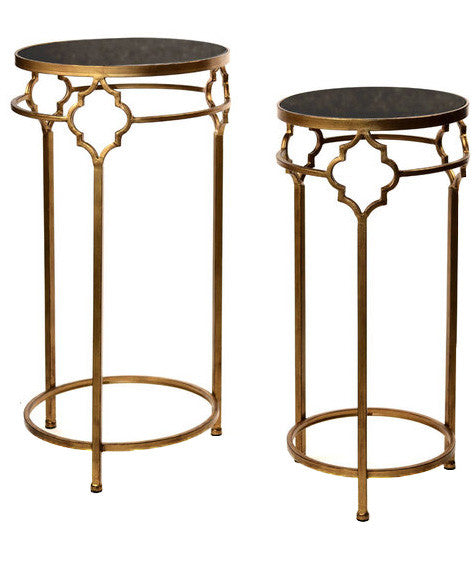 Gold and Black Stone Tables-A Set - CENTURIA