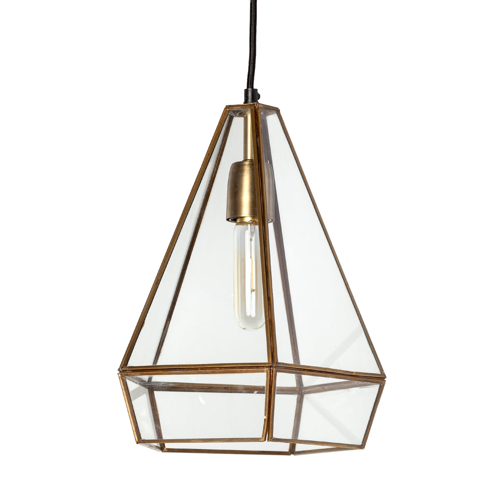 Stella Geometric Brass and Glass Light - CENTURIA