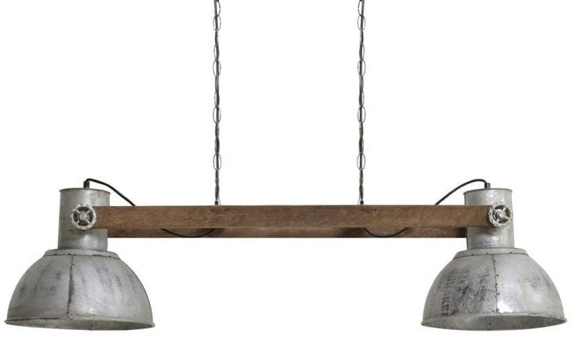 Vintage Barn Wood and Nickel Rectangle Light