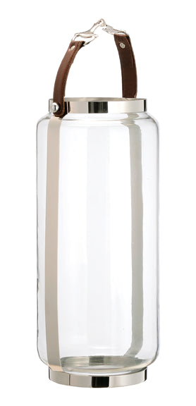 Oversize Leather and Nickel Lantern - CENTURIA