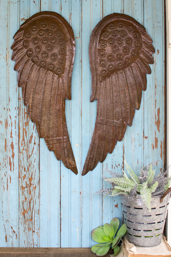 Rustic Hammered Angel Wings-Set/2 - CENTURIA