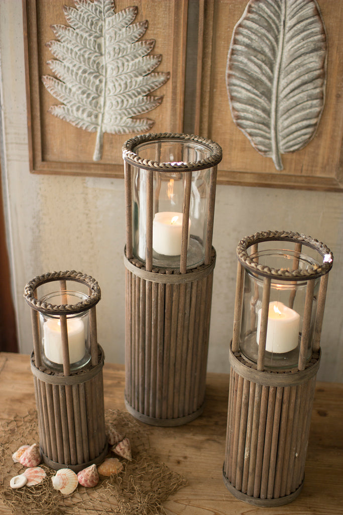 Rope and Rattan Lanterns-Set/3 - CENTURIA