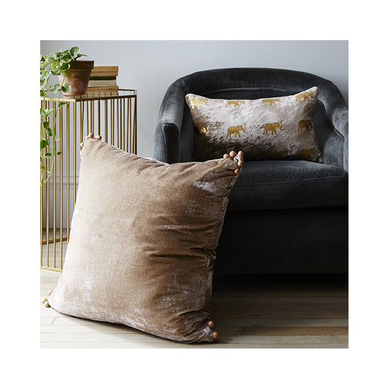 Silk Velvet Pom Pom Pillow - CENTURIA