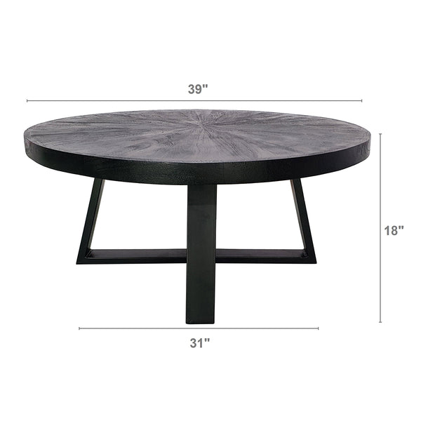 Transitional Wood Black Coffee Table